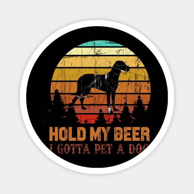 Holding My Beer I Gotta Pet This Vizsla Magnet by Walkowiakvandersteen